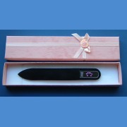 BOHEMIA Skleněný pilník Swarovski střední 140/2mm písmeno - "C" ABECEDA Swarovski